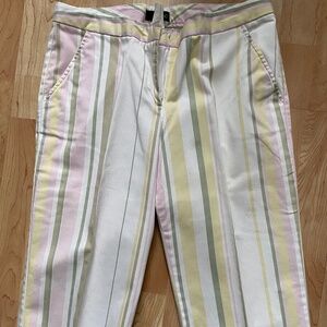 Zinc Originals Juniors Cotton Bermuda Shorts Striped Pink/Yellow Size 9